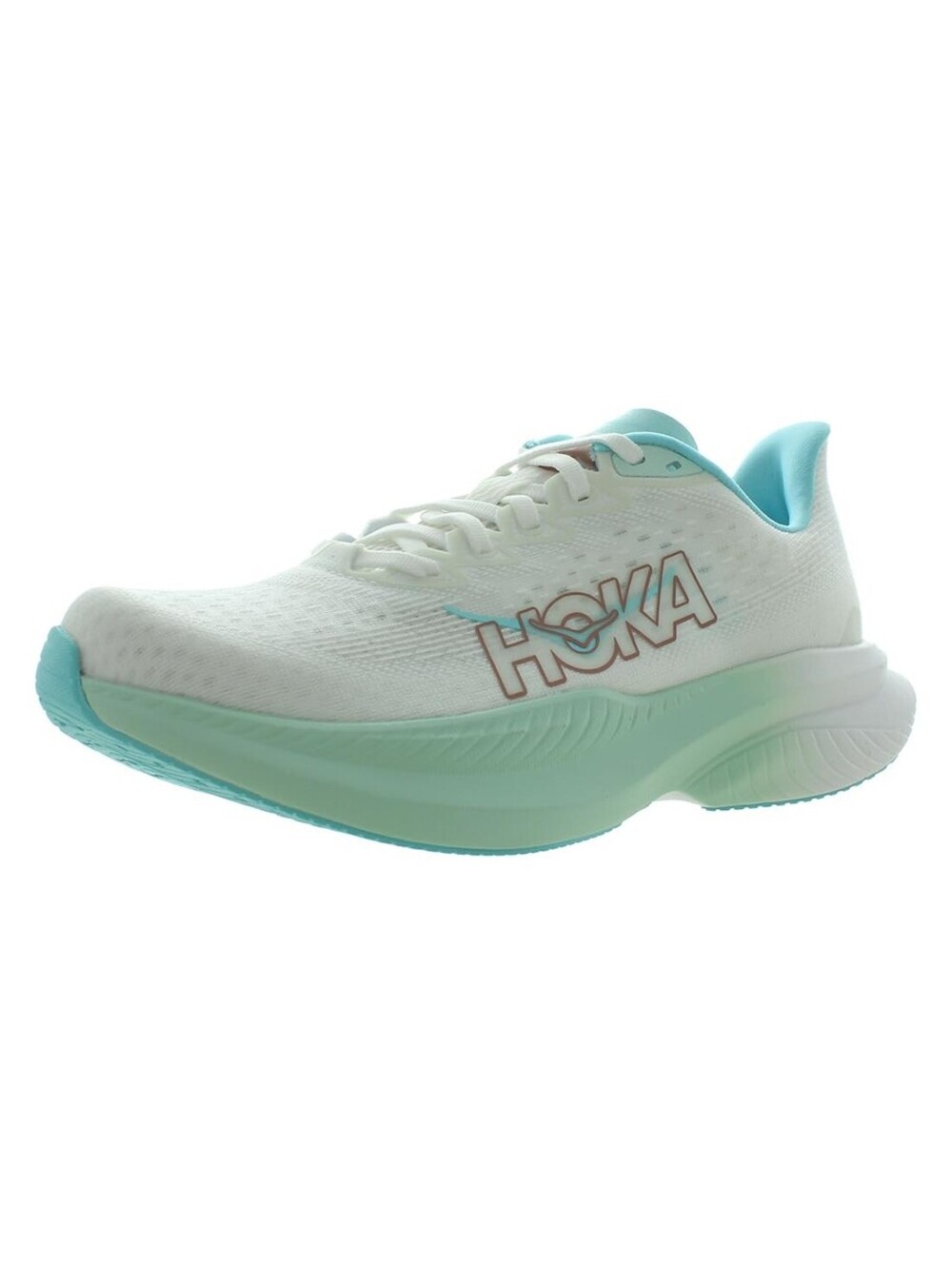 HOKA Mach 6 Womens Shoes Size 8, Color: Frost/Rose Gold